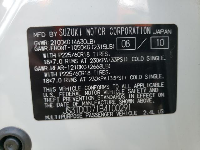 2011 SUZUKI GRAND VITA JS3TD0D71B4100291