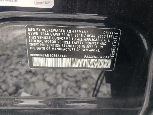 2012 VOLKSWAGEN CC LUXURY WVWHN7AN1CE523140