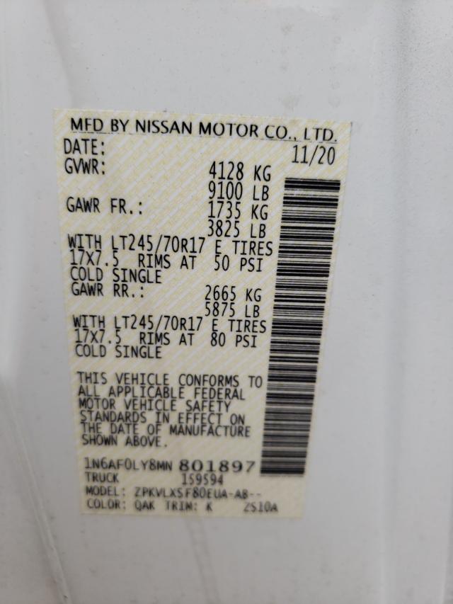 2021 NISSAN NV 2500 SV 1N6AF0LY8MN801897