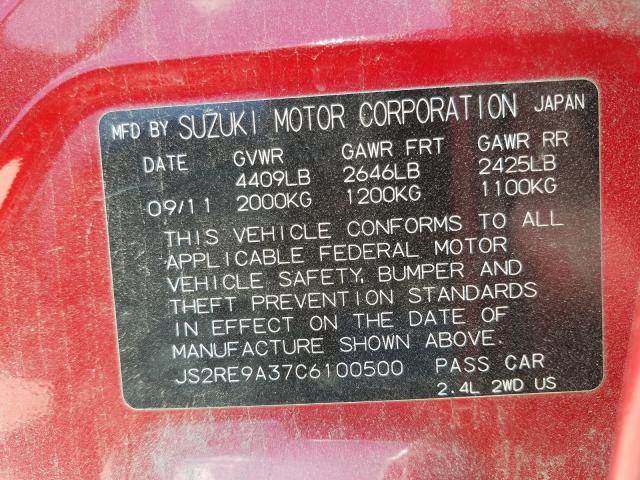 2012 SUZUKI KIZASHI SE JS2RE9A37C6100500