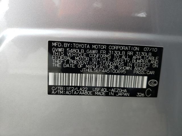 2010 LEXUS LS 460 JTHBL5EF4A5100695