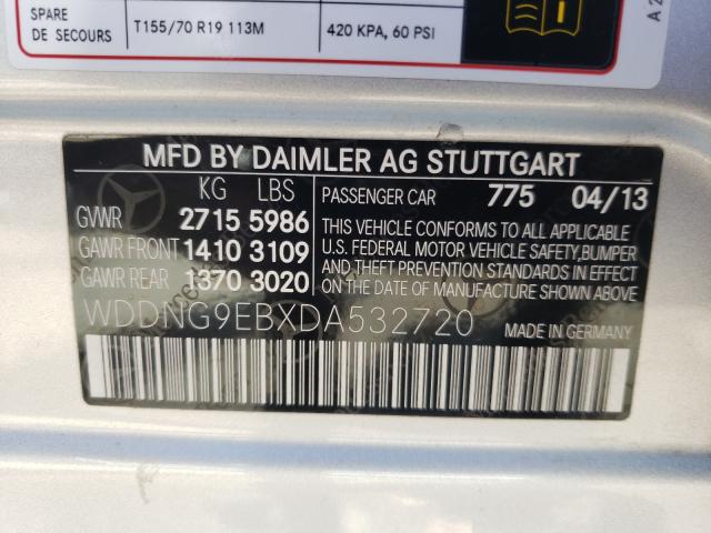 2013 MERCEDES-BENZ S550 WDDNG9EBXDA532720