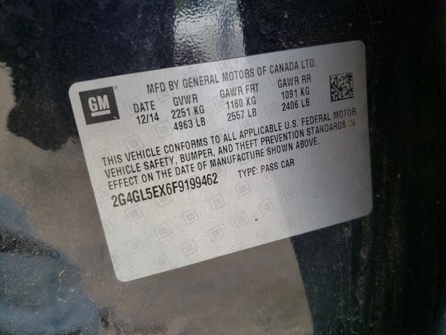 2015 BUICK REGAL 2G4GL5EX6F9199462