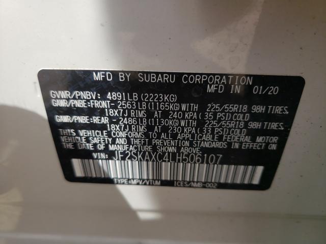2020 SUBARU FORESTER T JF2SKAXC4LH506107