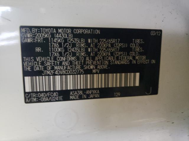 2012 TOYOTA RAV4 JTMZF4DV8CD032775