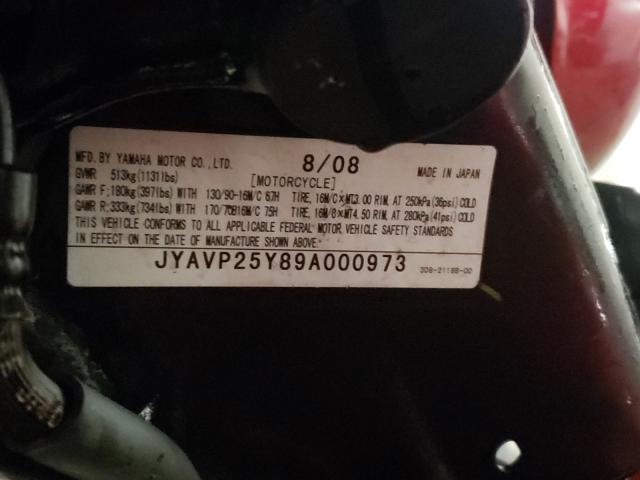 2009 YAMAHA XVS1300 CT JYAVP25Y89A000973