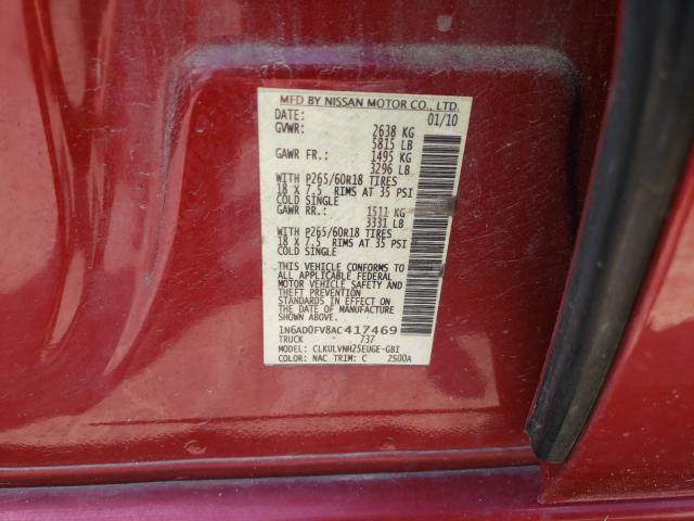 2010 NISSAN FRONTIER C 1N6AD0FV8AC417469