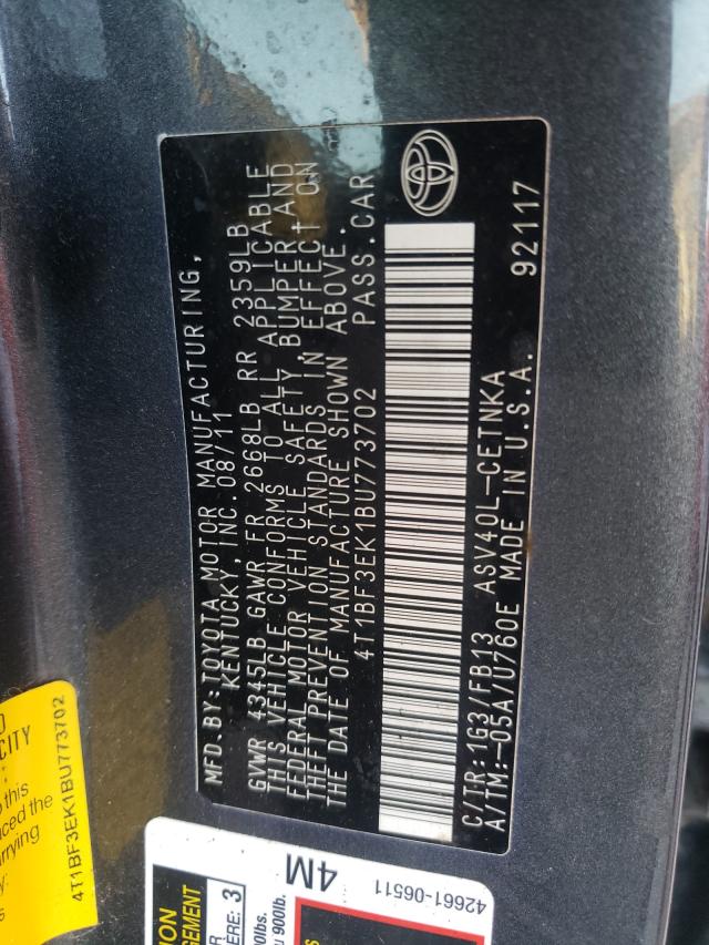 2011 TOYOTA CAMRY BASE 4T1BF3EK1BU773702