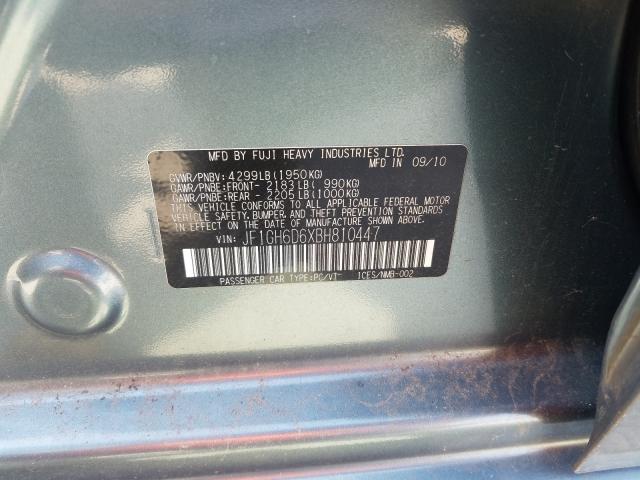 2011 SUBARU IMPREZA OU JF1GH6D6XBH810447
