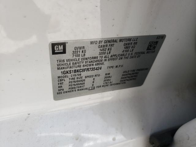 2015 GMC YUKON SLT 1GKS1BKC8FR735424