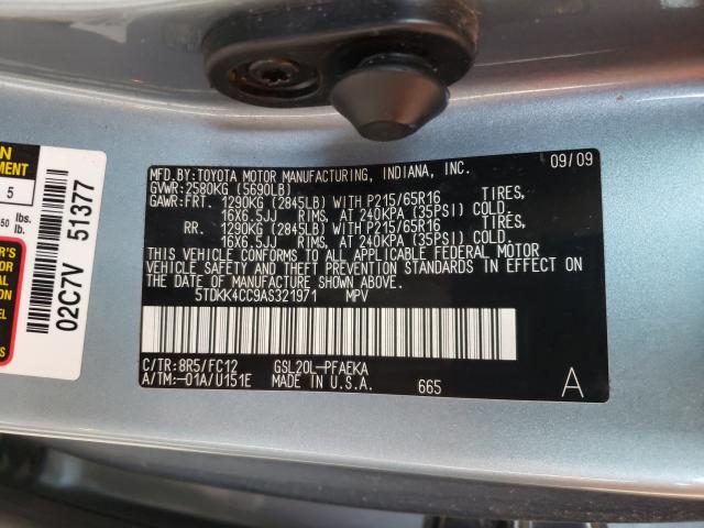 2010 TOYOTA SIENNA CE 5TDKK4CC9AS321971