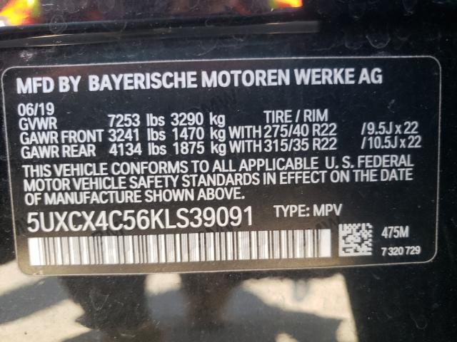 VIN 5UXCX4C56KLS39091 2019 BMW X7, Xdrive50I no.10