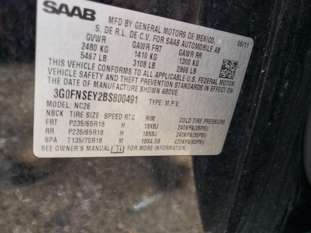 2011 SAAB 9-4X PREMI 3G0FNSEY2BS800491