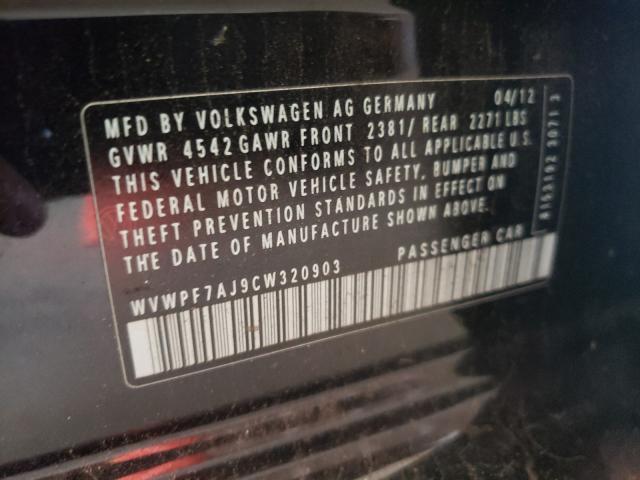 2012 VOLKSWAGEN GOLF R WVWPF7AJ9CW320903