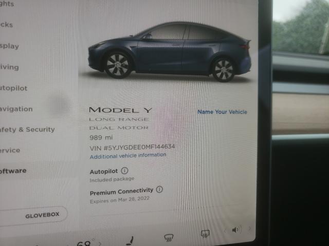 2021 TESLA MODEL Y 5YJYGDEE0MF144634