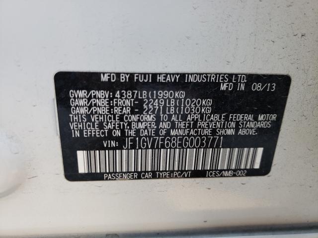 2014 SUBARU IMPREZA WR JF1GV7F68EG003771
