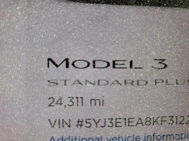 2019 TESLA MODEL 3 5YJ3E1EA8KF312240