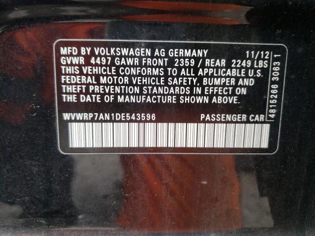 2013 VOLKSWAGEN CC LUXURY WVWRP7AN1DE543596