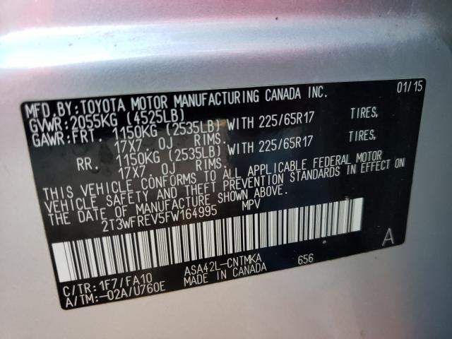 2015 TOYOTA RAV 4 2T3WFREV5FW164995