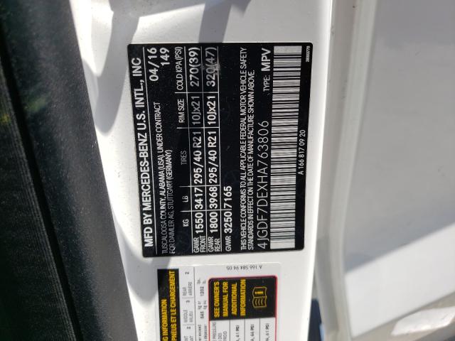 2017 MERCEDES-BENZ GLS 550 4M 4JGDF7DEXHA763806