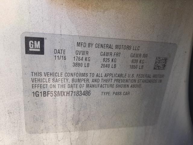 2017 CHEVROLET CRUZE PREM 1G1BF5SMXH7183486