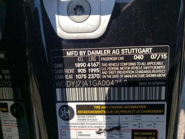 2016 MERCEDES-BENZ AMG GT S WDDYJ7JA1GA004259