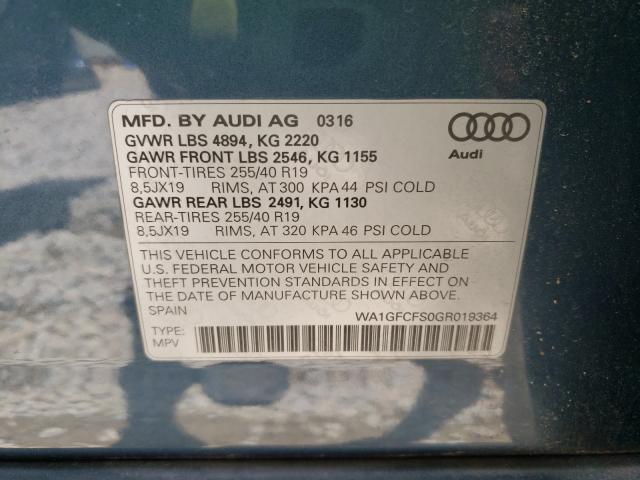 2016 AUDI Q3 PRESTIG WA1GFCFS0GR019364