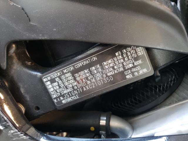2012 SUZUKI GSX-R600 JS1GN7FAXC2101350