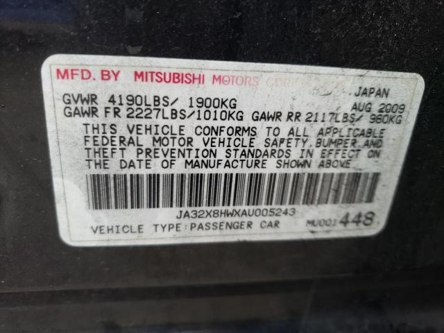 2010 MITSUBISHI LANCER GTS JA32X8HWXAU005243