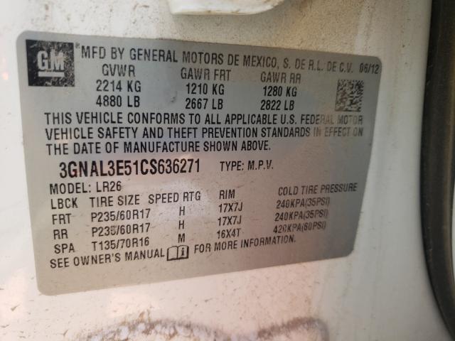 2012 CHEVROLET CAPTIVA SP 3GNAL3E51CS636271