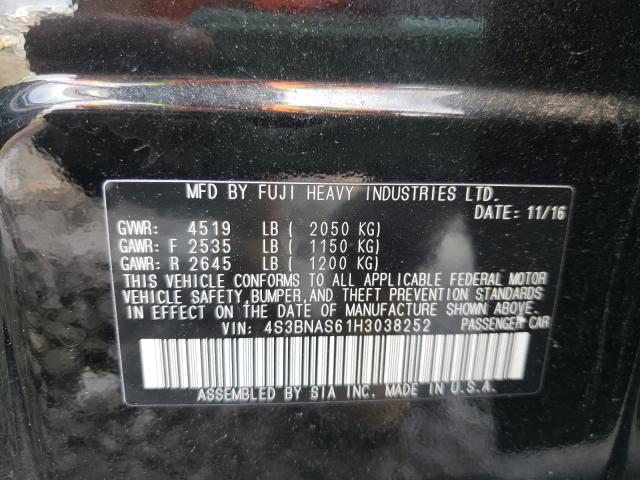 2017 SUBARU LEGACY SPO 4S3BNAS61H3038252