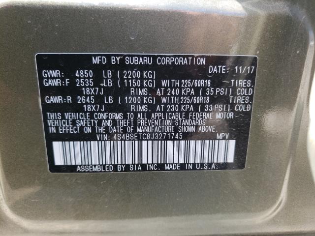 2018 SUBARU OUTBACK TO 4S4BSETC8J3271745