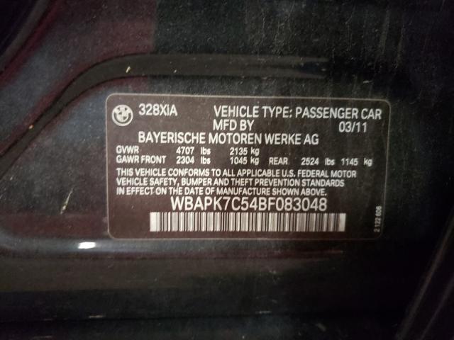 2011 BMW 328I WBAPK7C54BF083048