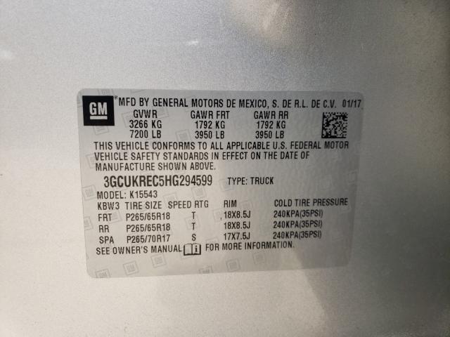 2017 CHEVROLET SILVERADO 3GCUKREC5HG294599