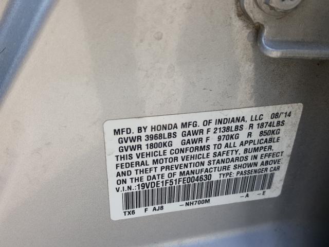 2015 ACURA ILX 20 PRE 19VDE1F51FE004630