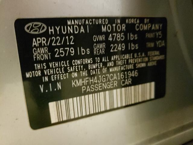 2012 HYUNDAI AZERA GLS KMHFH4JG7CA161946