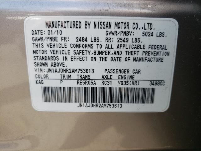 2010 INFINITI EX35 BASE JN1AJ0HR2AM753613