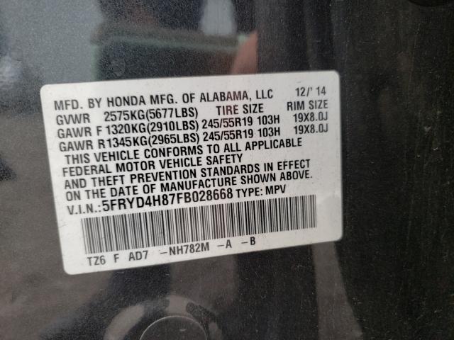 2015 ACURA MDX ADVANC 5FRYD4H87FB028668