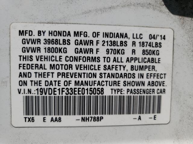 2014 ACURA ILX 20 19VDE1F33EE015058