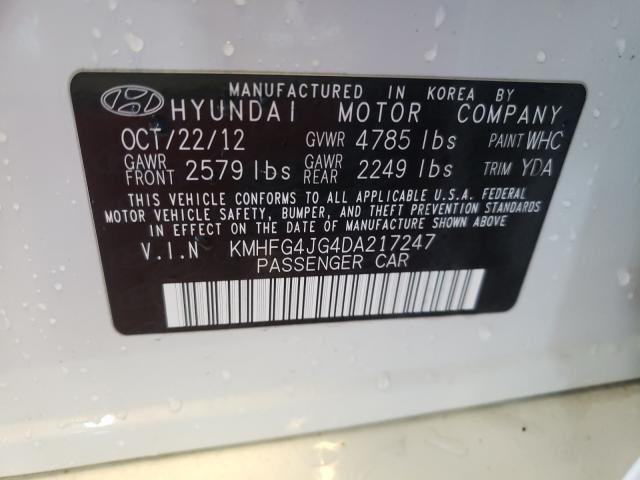 2013 HYUNDAI AZERA KMHFG4JG4DA217247