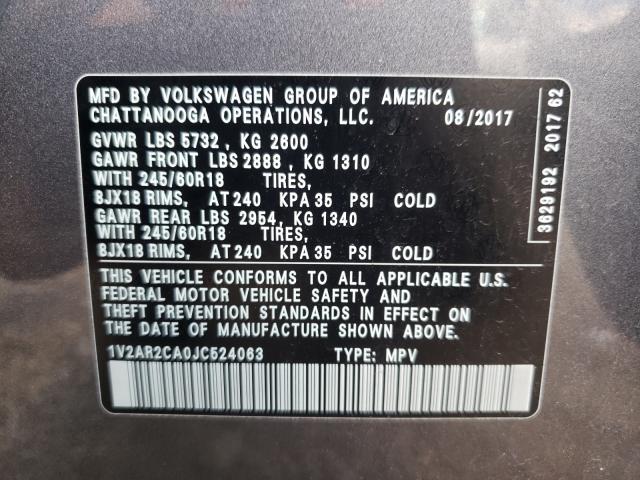 2018 VOLKSWAGEN ATLAS S 1V2AR2CA0JC524063