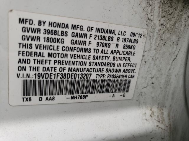 2013 ACURA ILX 20 19VDE1F38DE013207