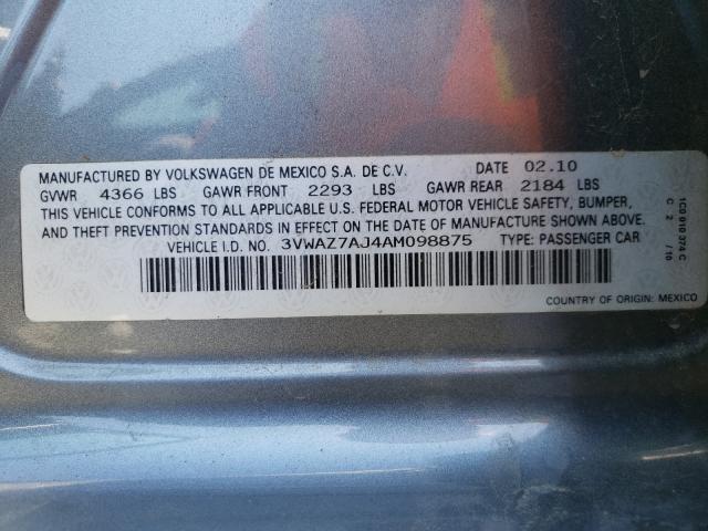 2010 VOLKSWAGEN JETTA LIMI 3VWAZ7AJ4AM098875