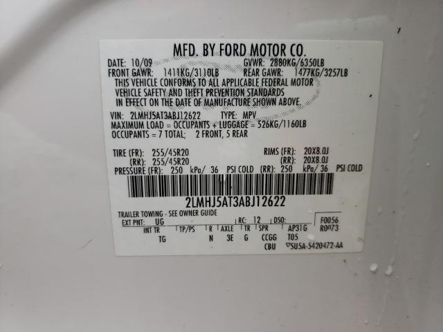 2010 LINCOLN MKT 2LMHJ5AT3ABJ12622