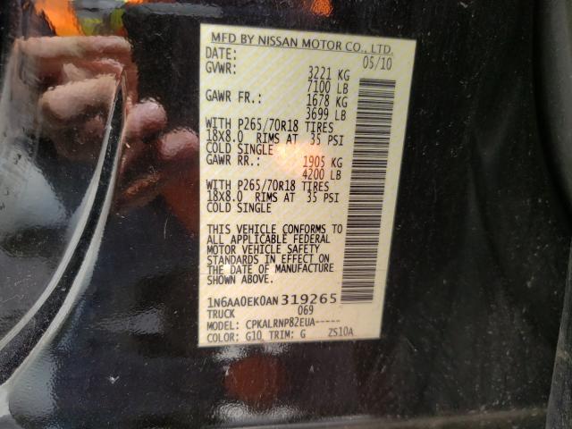 2010 NISSAN TITAN XE 1N6AA0EK0AN319265
