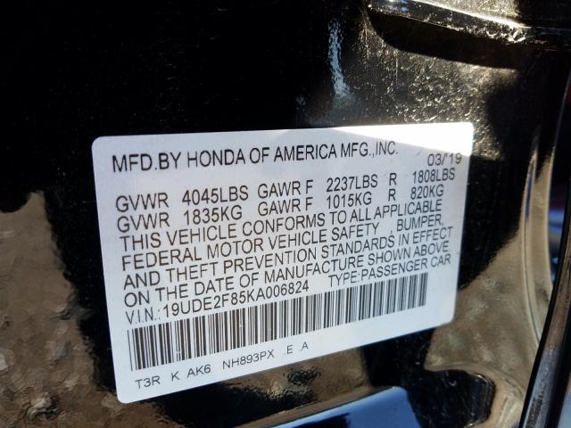 2019 ACURA ILX PREMIU 19UDE2F85KA006824