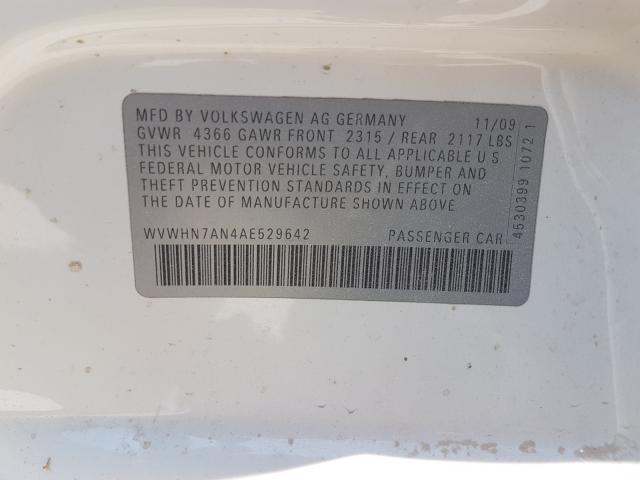 2010 VOLKSWAGEN CC LUXURY WVWHN7AN4AE529642