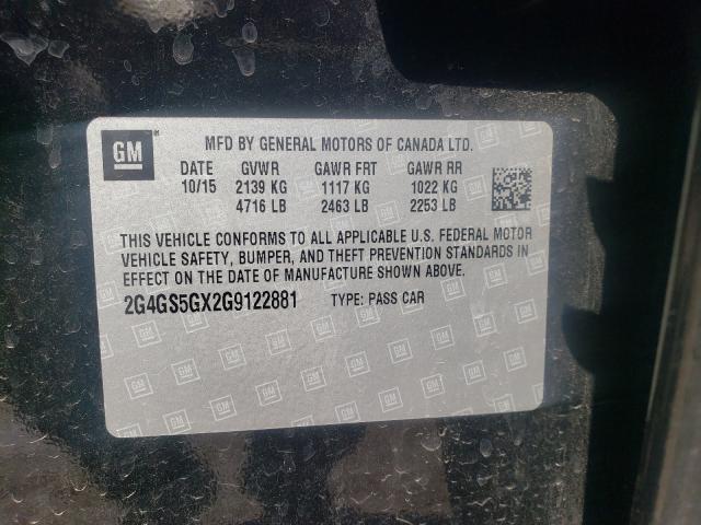 2016 BUICK REGAL PREM 2G4GS5GX2G9122881