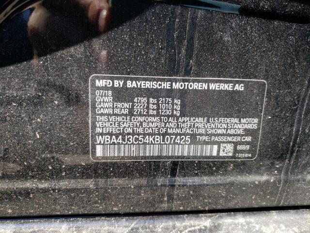2019 BMW 430XI GRAN WBA4J3C54KBL07425