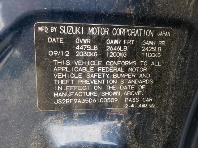 2013 SUZUKI KIZASHI SE JS2RF9A35D6100509
